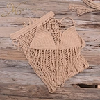 khaki two piece crochet set